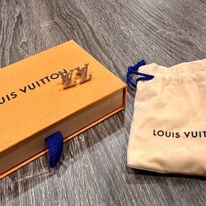 Louis Vuitton Iconic Crystal LV Initials Earrings - Authentic